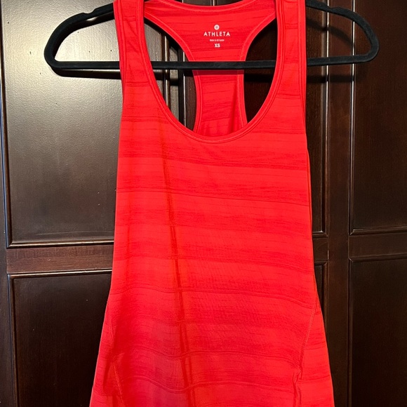 Athleta Racerback Tank Top - Color Heathered Saffron Tonal Stripe Size XS - Picture 2 of 5